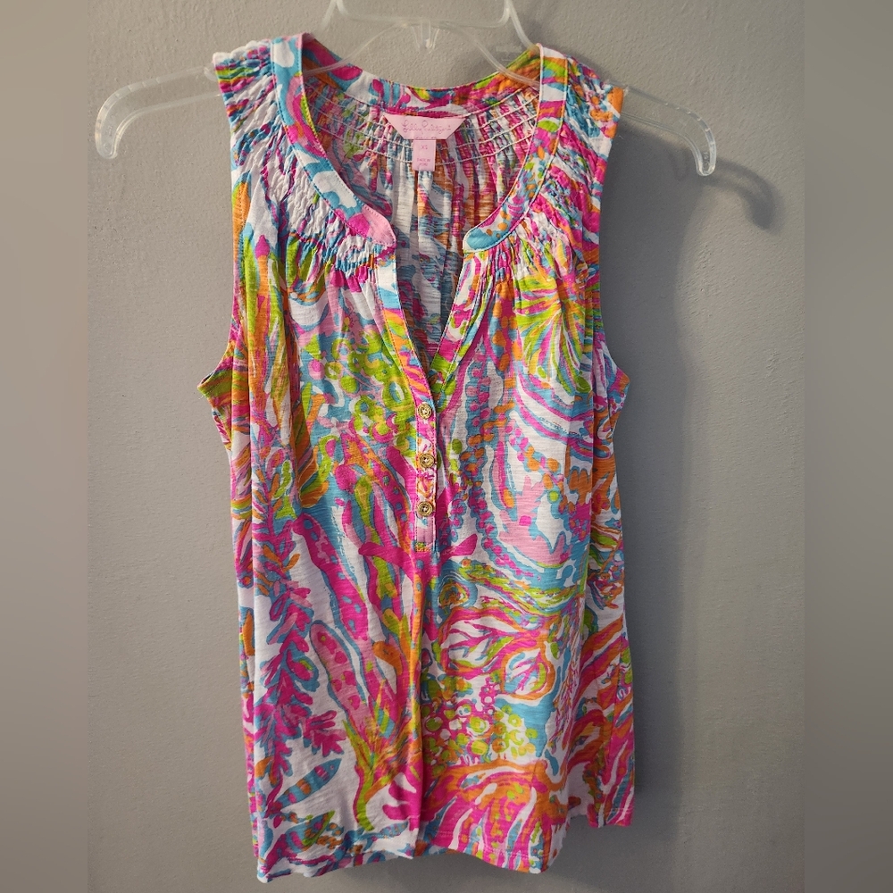 Lilly Pulitzer Essie Top XS Scuba To Cuba Tropical Preppy Nursing Breastfeeding